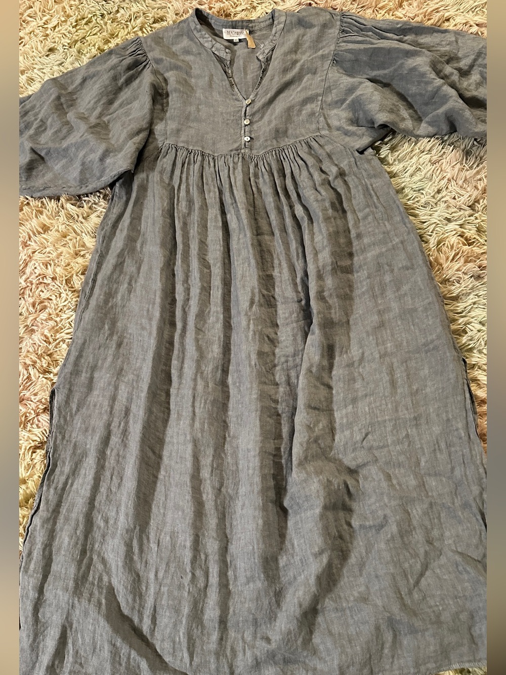 New Beachwood The Bonita Maxi Linen Dress in Yoli Size M/L - Picture 3 of 9